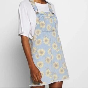 American Eagle Sunflower Overalls Mini Dress